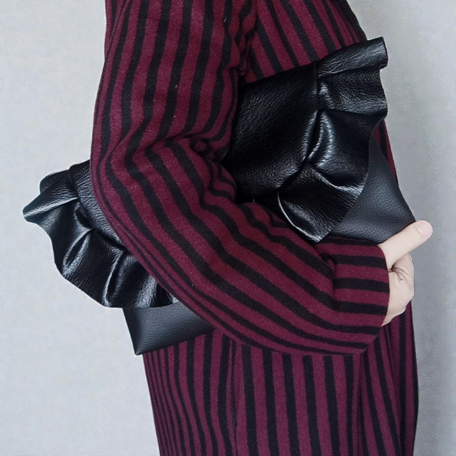 Pochette grande in pelle sintetica nera