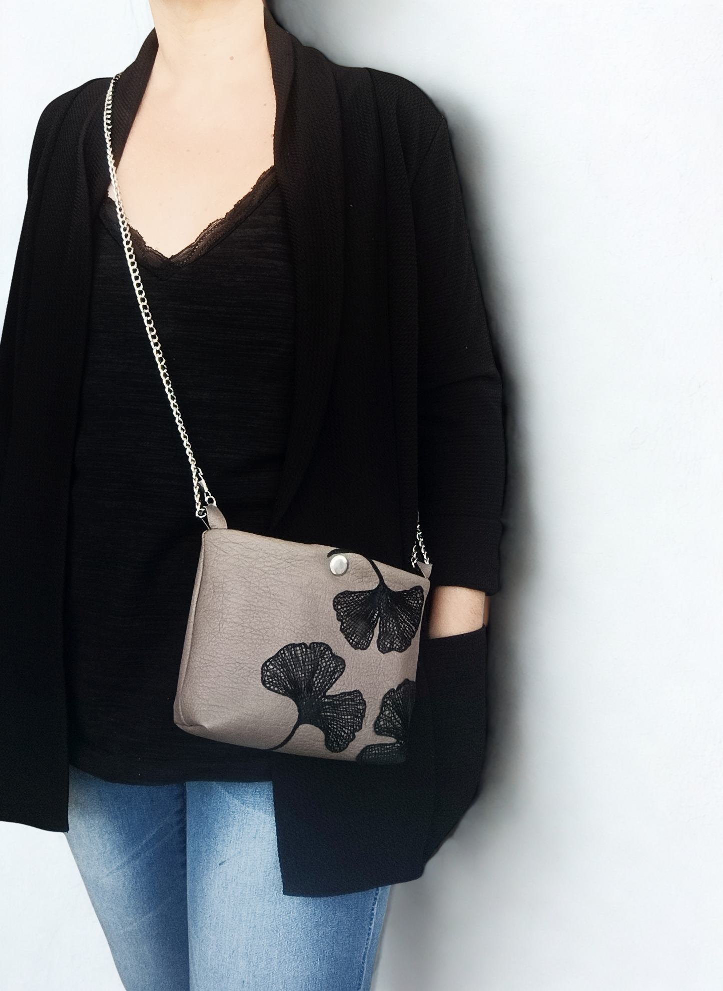 Borsetta crossbody in pelle sintetica