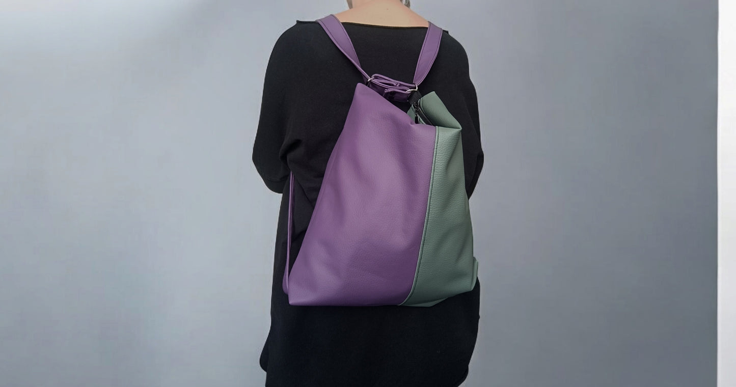 Borsa da spalla convertibile in zainetto