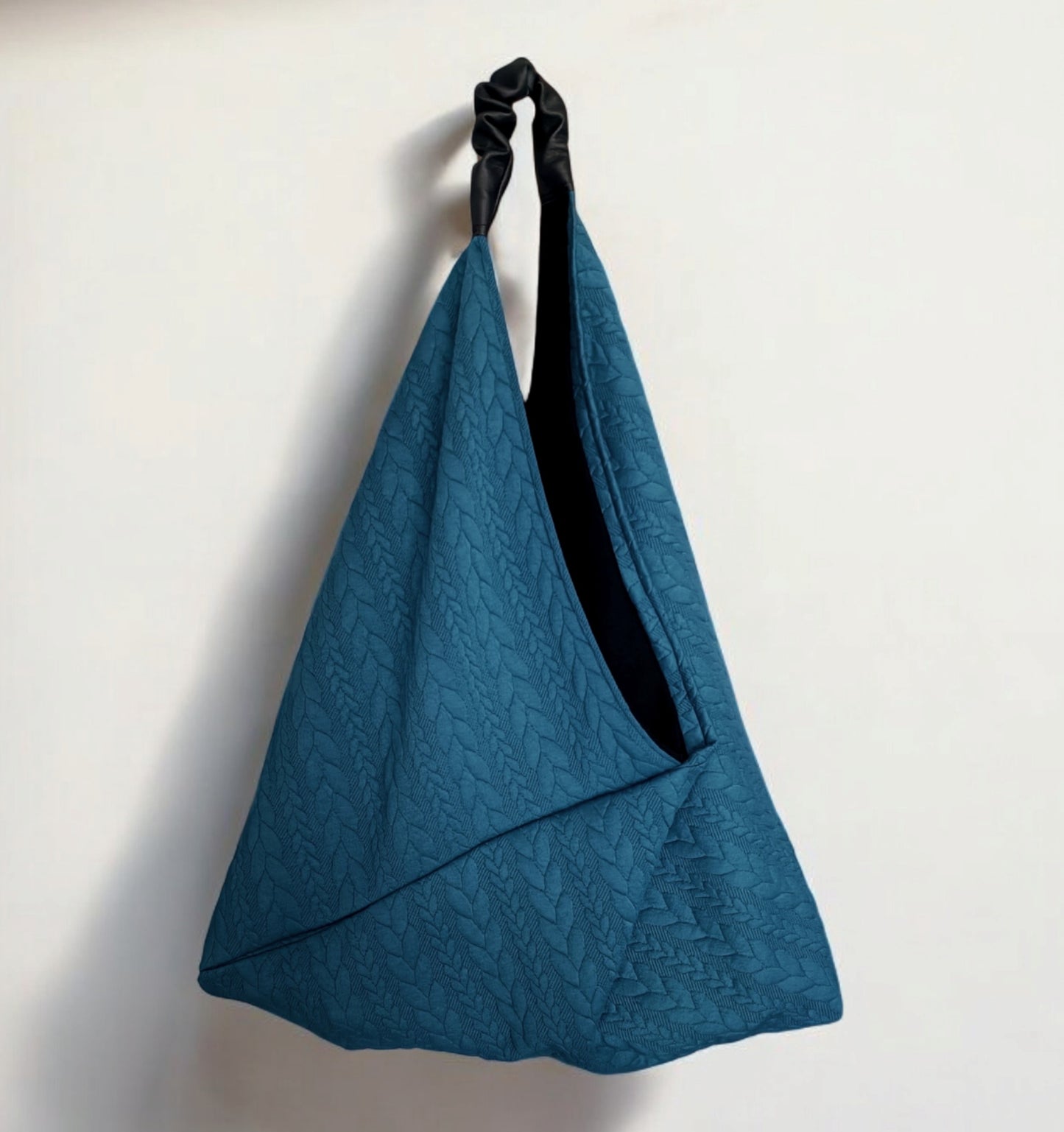 Borsa da spalla in stile origami in tessuto