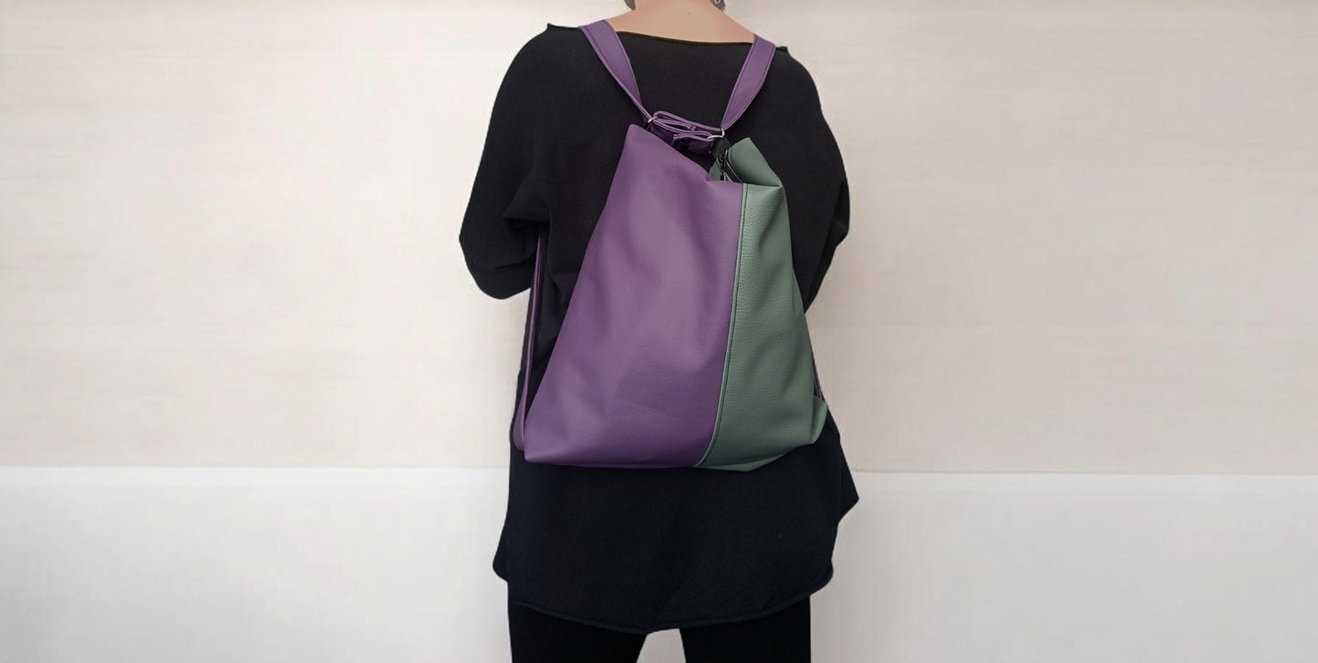 Borsa da spalla convertibile in zainetto