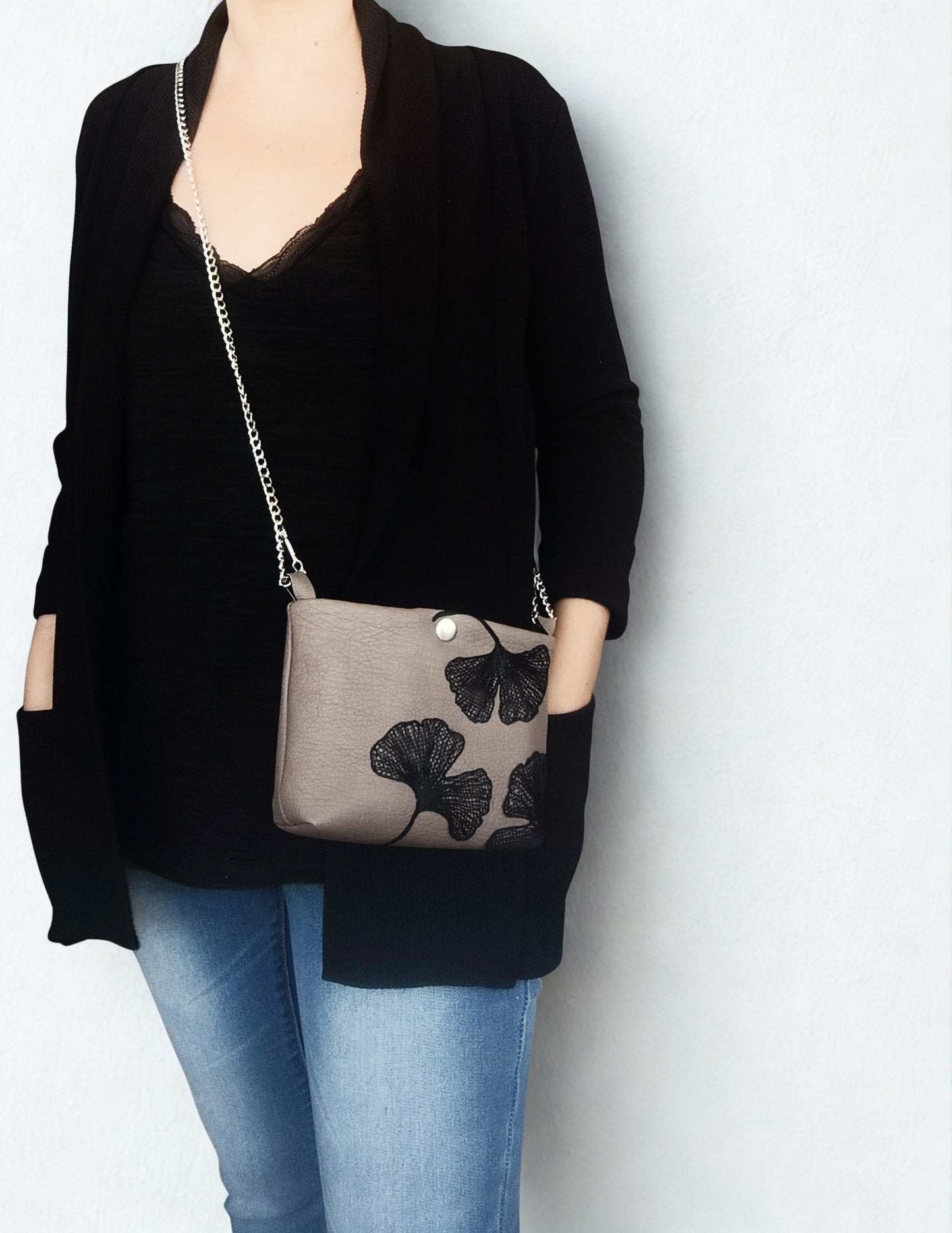 Borsetta crossbody in pelle sintetica