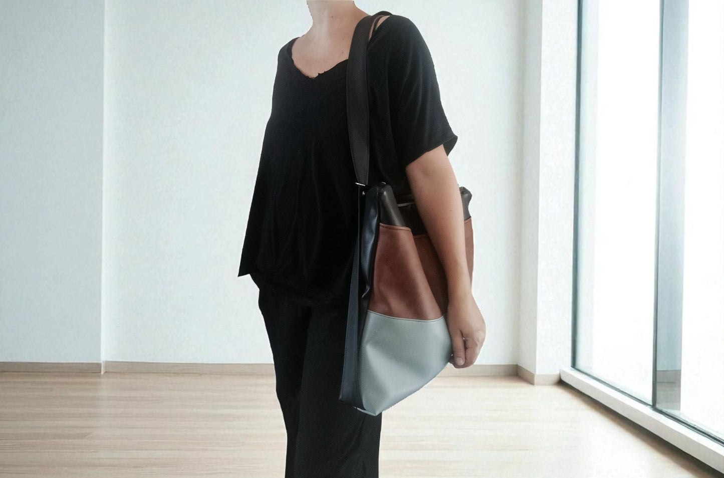 Borsa tote convertibile in zainetto