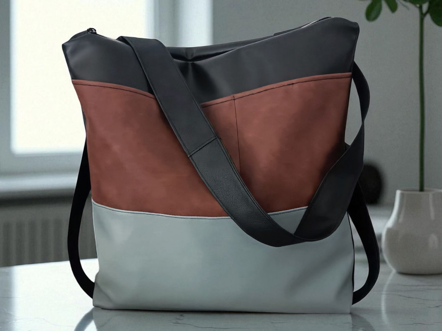Borsa tote convertibile in zainetto