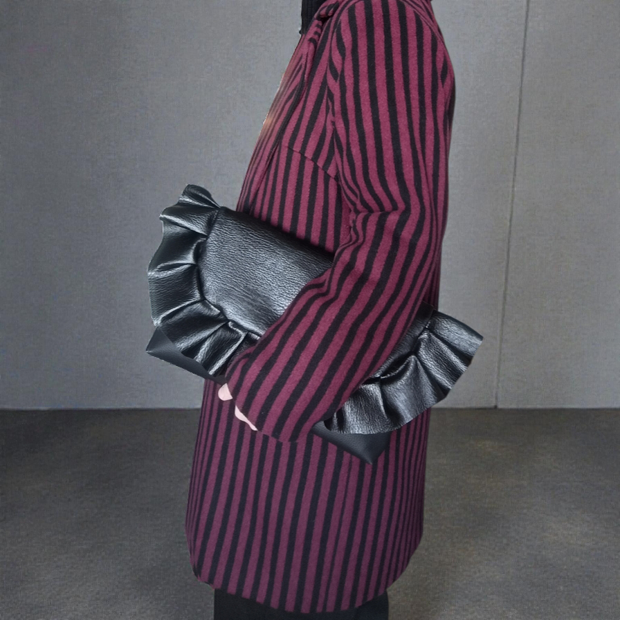 Pochette grande in pelle sintetica nera