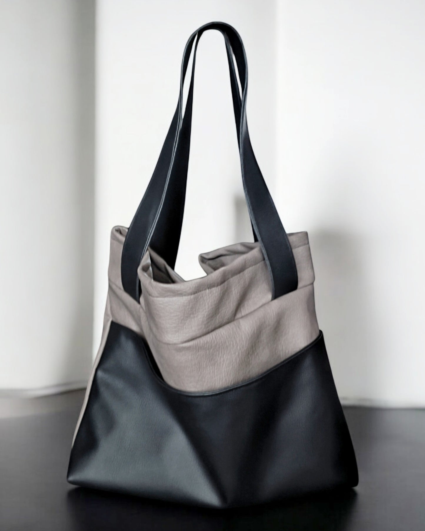 Maxi bag in pelle sintetica