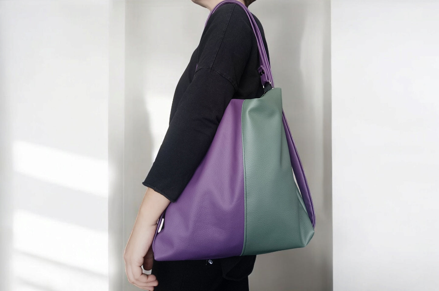 Borsa da spalla convertibile in zainetto