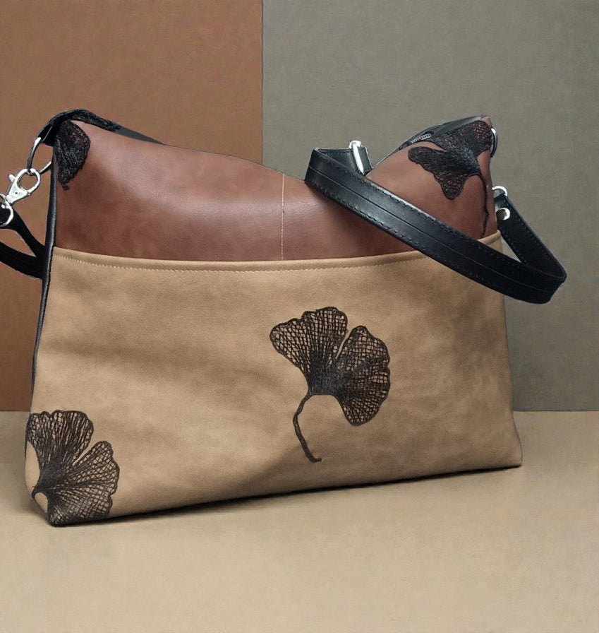 Borsa da spalla 'ginkgo' in pelle sintetica