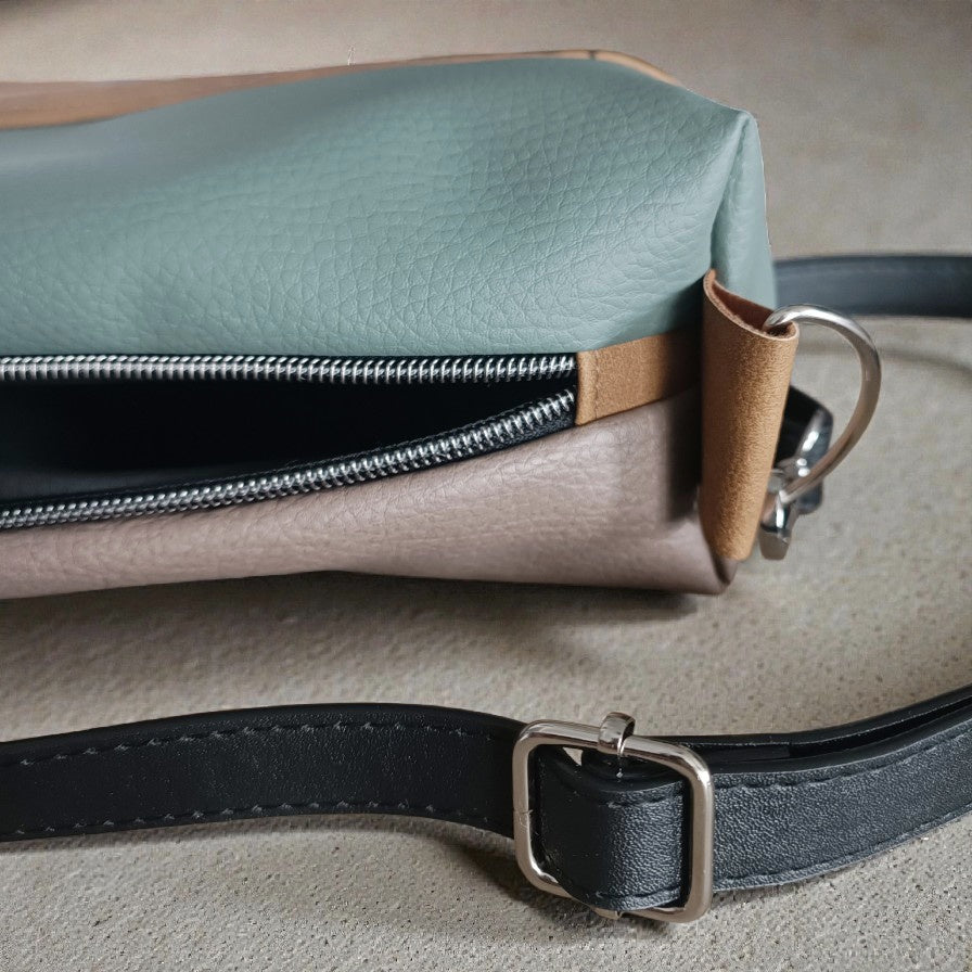 Borsa a tracolla ginkgo in pelle sintetica